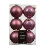 Valen Shatterproof 8cm Mixed Baubles - Set of 6 - Blush Pink