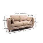 Outlet - Emily 2 Seater Sofa - Driftwood with Dark Oak Legs - Image 10