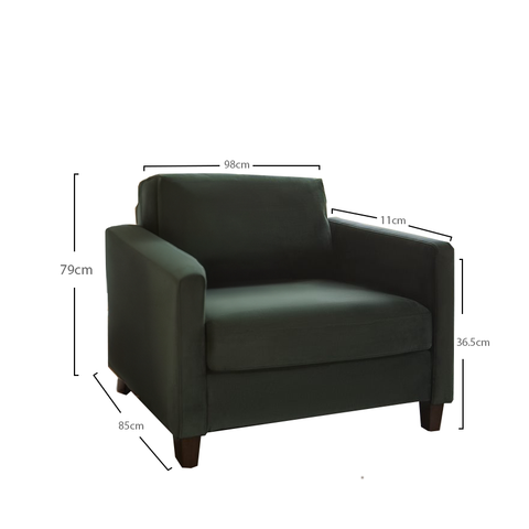 Outlet - Ava Armchair Green 1 Ava Green Armchair - Laura James