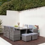 Cube 10 Seater Rattan Outdoor Dining Set - Grey Weave - Image 3