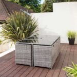 Cube 10 Seater Rattan Outdoor Dining Set - Grey Weave - Image 6