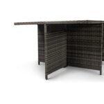 Cube 10 Seater Rattan Outdoor Dining Set - Grey Weave Polywood Top - Image 6
