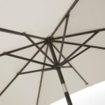 Cube 10 Seater Rattan Outdoor Dining Set with Cream LED Premium Parasol - Natural Brown Weave Polywood Top - Image 13