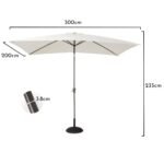 Cube 10 Seater Rattan Outdoor Dining Set with Cream Parasol - Grey Weave Polywood Top - Image 10