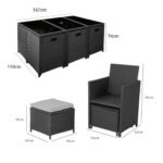 Cube 10 Seater Rattan Outdoor Dining Set with Grey LED Premium Parasol - Natural Brown Weave - Image 12