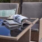 Cube 10 Seater Rattan Outdoor Dining Set with Grey LED Premium Parasol - Natural Brown Weave - Image 5