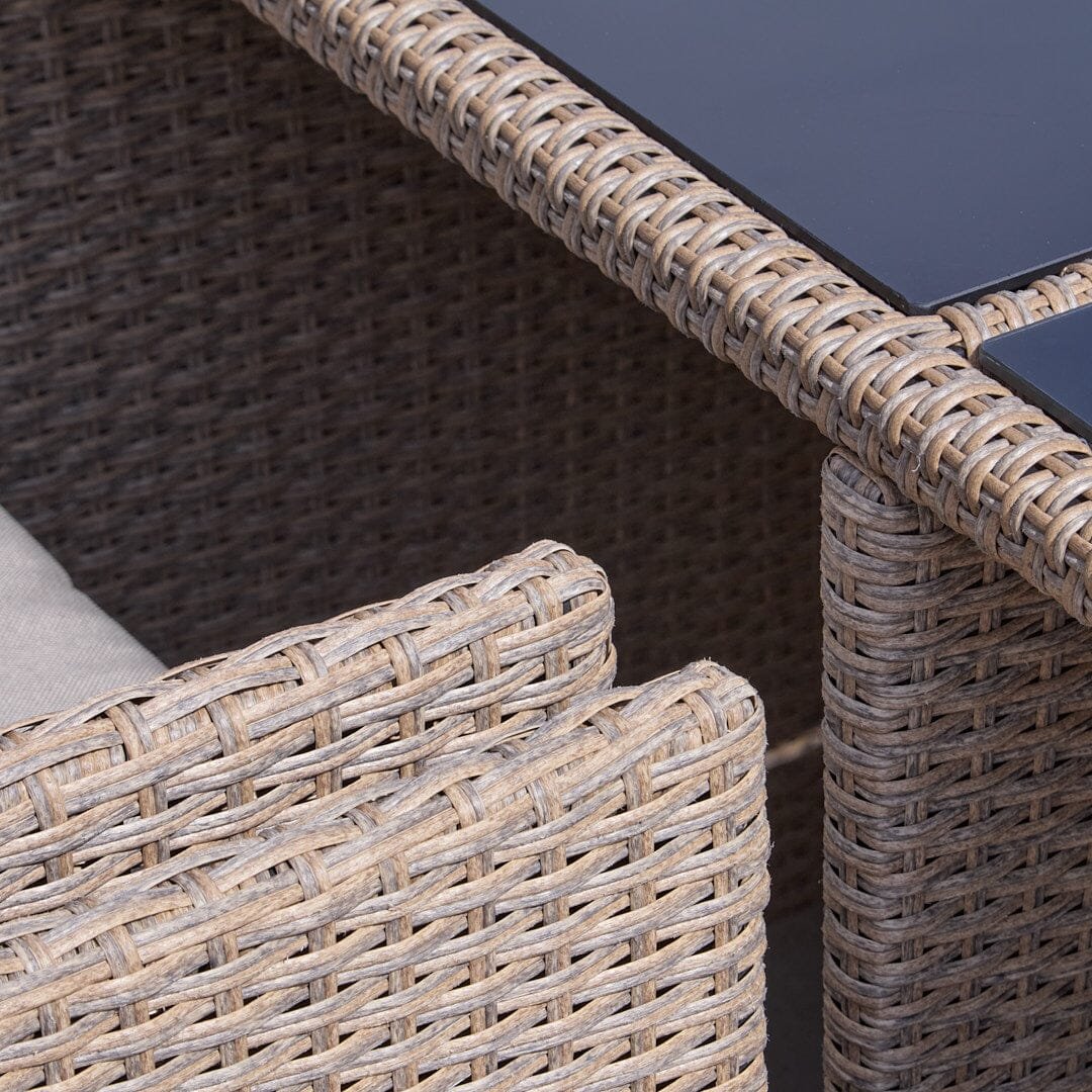 Cube 10 Seater Rattan Outdoor Dining Set with Grey LED Premium Parasol - Natural Brown Weave - Image 8