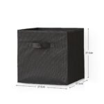 Cara 12 Cube Bookcase Ladder Storage Unit - Chalk White - Two 6 Cube Units - Black Basket - Image 12