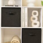 Cara 12 Cube Bookcase Ladder Storage Unit - Chalk White - Two 6 Cube Units - Black Basket - Image 7