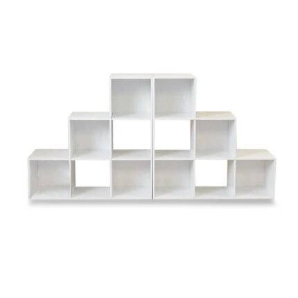 Cara 12 Cube Bookcase Ladder Storage Unit - Chalk White - Two 6 Cube Units
