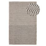 Alverton Clay & Black Geometric Wool with Cotton Rug - 160 x 230cm