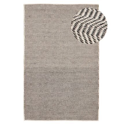Alverton Clay & Black Geometric Wool with Cotton Rug - 160 x 230cm
