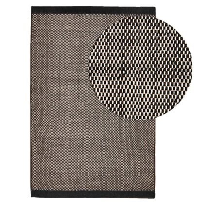 Atcham Black Pebble Wool with Cotton Rug - 200 x 290cm