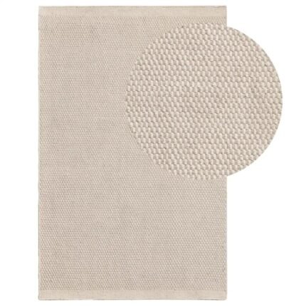 Atcham Clay/Natural Pebble Wool with Cotton Rug - 160 x 230cm