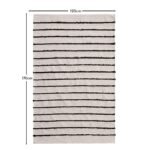 Evedon Black & Natural Striped Cotton Rug - 120 x 170cm - Image 5