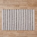 Evedon Black & Natural Striped Cotton Rug - 160 x 230cm - Image 2