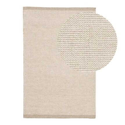 Cotham Clay & Natural Striped Wool with Cotton Rug - 120 x 170cm