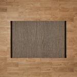 Cotham Black & Natural Striped Wool with Cotton Rug - 160 x 230cm - Image 3