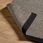 Cotham Black & Natural Striped Wool with Cotton Rug - 120 x 170cm - Image 2