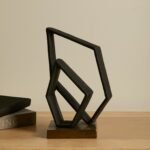 Outlet - Harbridge Metal Abstract Ornament Black - 22cm