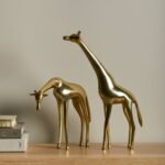 Outlet - Nakuru Standing Metal Giraffe Ornament - Gold - Image 5