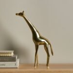 Outlet - Nakuru Standing Metal Giraffe Ornament - Gold - Image 4