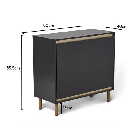 Iliana Charcoal Grey 2 Door Sideboard - Laura James