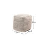 Atcham Wool & Cotton Ottoman Stool - Black/Natural - Image 11