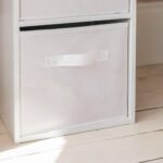 Cara 3 Tier Chalk White Cube Storage Unit - White Baskets - Image 5