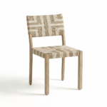 Saffron 6 Seater Extending Wooden Garden Dining Set with Saffron Natural/Beige Chairs - Image 13
