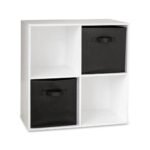Cara Wooden 4 Cube Storage Unit - Black Baskets