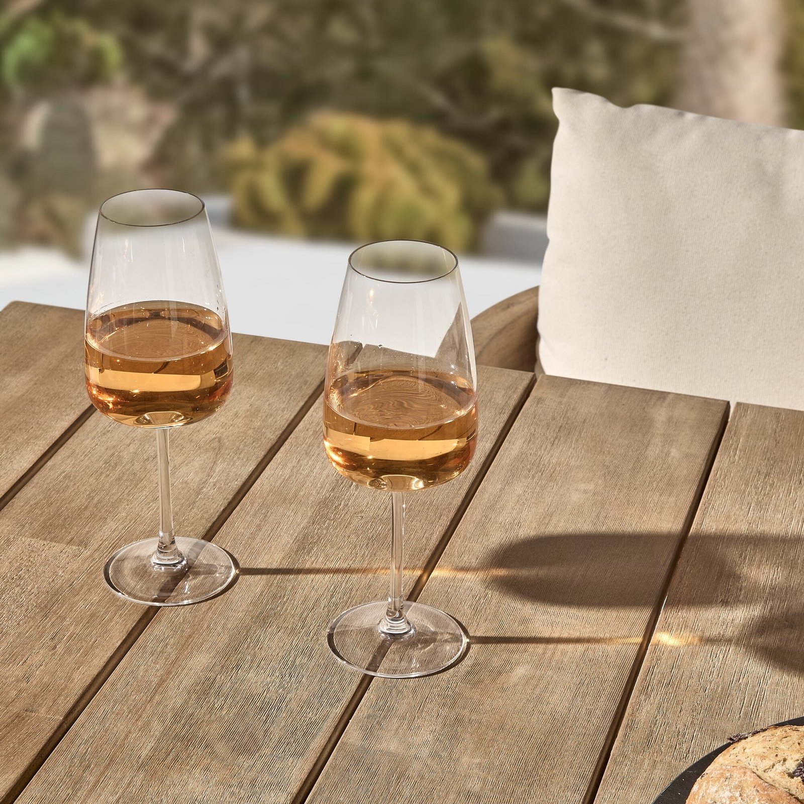 Shiro 6 Seater Wooden Garden Dining Set with 4 Imani Chairs & Charlotte Bench - Whitewash - Image 7