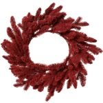 Idala 50cm Flocked Christmas Wreath - Burgundy Red