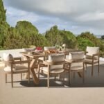 Charlotte 6 Seater Wooden Garden Dining Set with 6 Imani Dining Chairs - Whitewash