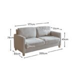 Emily 3 Seater Sofa - Sand with Pale Oak Legs - Image 8