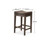 Reid Slate Grey Backless Bar Stools- Set of 2 - Mindi Wood Legs - Image 7