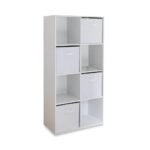 Cara 8 Cube Shelf Unit & 4 Chalk White Handled Box Drawers