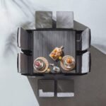 Outlet - 8 Seater Rattan Cube Outdoor Dining Set - Black Weave Polywood Top - Image 4