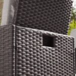 Outlet - 8 Seater Rattan Cube Outdoor Dining Set - Black Weave Polywood Top - Image 7