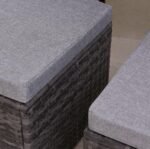 Cube 8 Seater Rattan Outdoor Dining Set - Grey Weave with Grey Cushions - Image 4