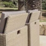 Cube 8 Seater Rattan Outdoor Dining Set -  Natural Brown Weave Polywood Top - Image 5