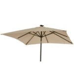 Cube 8 Seater Rattan Outdoor Dining Set with Cream Parasol - Black Weave Polywood Top - Image 10
