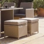 Cube 8 Seater Rattan Outdoor Dining Set with Grey LED Premium Parasol - Natural Brown Weave Polywood Top - Image 5