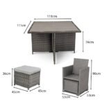 Cube 8 Seater Rattan Outdoor Dining Set - Grey Weave Polywood Top - Image 11