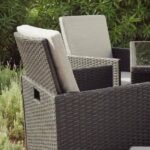 Cube 8 Seater Rattan Outdoor Dining Set with Cream LED Premium Parasol - Mixed Black Weave - Image 4