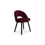 Raleigh Black Dining Table Set - 6 Seater - Marilyn  Burgundy Red Dining Chairs - Black Oak Legs - Image 11