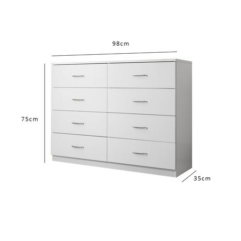 Outlet - Essie chest of drawers - 8 drawer - white