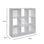 Cara 9 Cube Storage Unit & 4 Grey Handled Box Drawers - Image 7