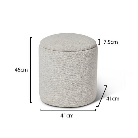 Outlet - Abigail Storage Pouffe/Footstool - Dove Grey 1 Abigail Dove Grey Ottoman Stool - Laura James