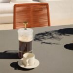 Amelia 6 Seater Dove Grey Concrete Garden Dining Set with Ryder Burnt Orange Chairs - Image 6